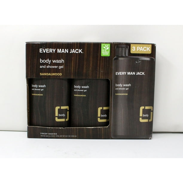 Every Man Jack Body Wash Sandalwood 50.7 Ounces 3 Pack