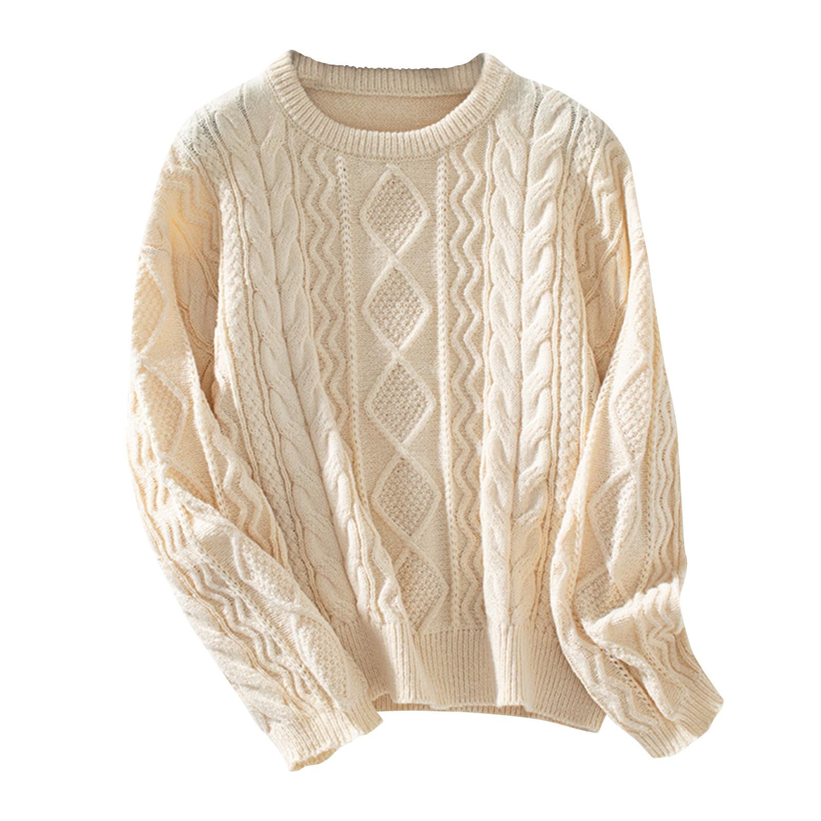 Women's Cable Knit Sweater Oversized Casual Sweaters