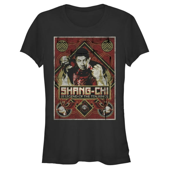 Junior's Marvel Shang-Chi and the Legend of the Ten Rings Distressed Poster  Graphic Tee Black X Large