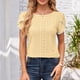 thumbnail image 5 of Fiudx Ofertas Relámpago Camiseta Holgada Informal con Cuello Redondo y Manga de Retazos de Color Sólido para Mujer, 5 of 7