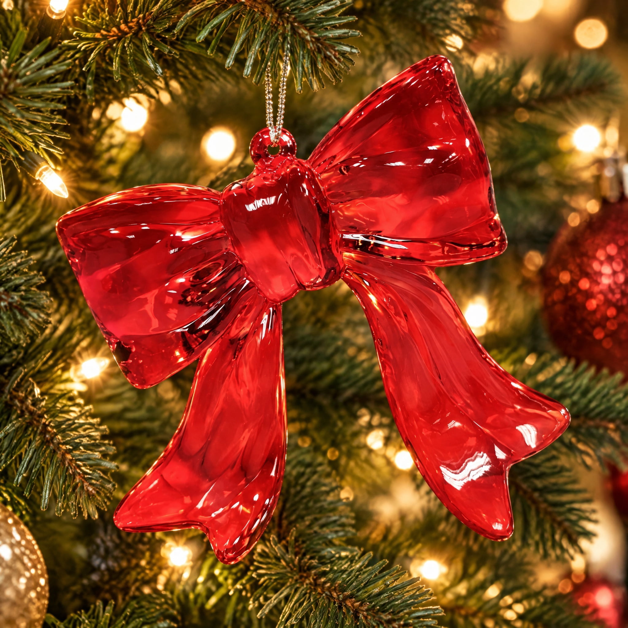 Red Bow Christmas Ornament, 4", by Holiday Time