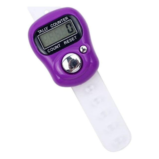 Colaxi Compteur Électronique de Doigts, Compteur de Comptage de Main à 5 Chiffres pour le Golf et le Coaching Sportif violet
