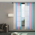 thumbnail image 6 of Btomtd Rainbow Sheer Window Curtains , Colorful Voile Drapes with Rod Pocket for Bedroom, Semi Sheer Gauze Curtains for Living Room and Patio - 55.11"x62.99", B, 6 of 6