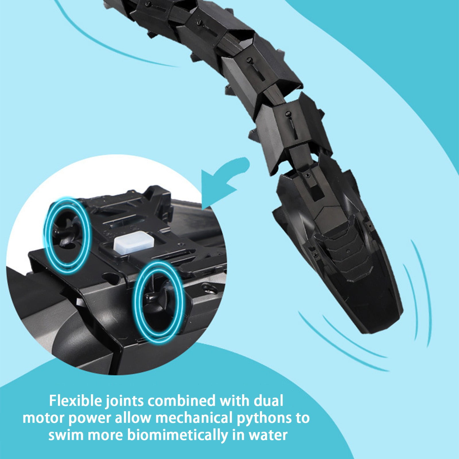 RKZDSR Remote Control Mechanical Snake Cordless Electric Rechargeable Water Simulation Snake Toys