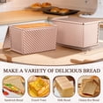 thumbnail image 5 of Walchoice 2 Pack Pullman Loaf Pan with Lid, 1 LB Dough Capacity Nonstick Rectangular Bread Pan, Long Toast Box for Homemade Sourdough, Sandwich Bread & Baking, Deep Bread Baking Tin, 5 of 8