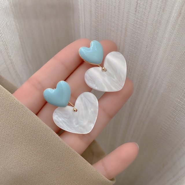 Pendientes de moda concisos simples retro gota de oreja acrílico plateado para mujeres niñas regalos