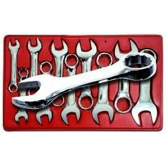 710) 10 Piece Stubby Combination Wrench Set 7/16 in. to 1 in.