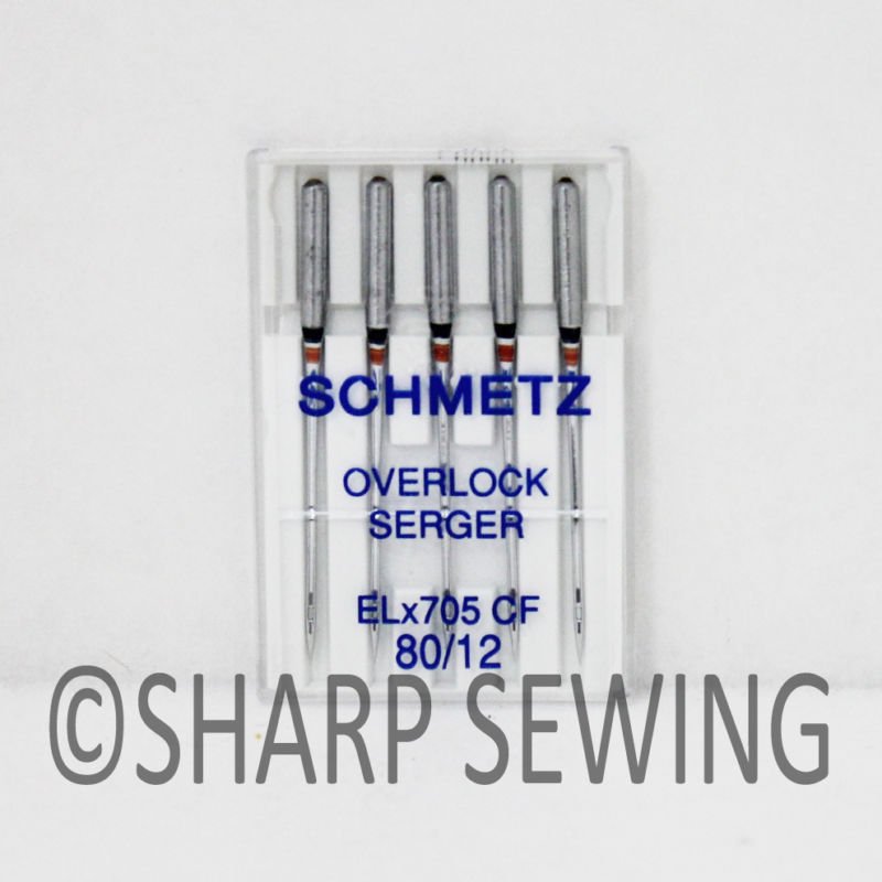 5 SCHMETZ NEEDLES OVERLOCK SERGER ELX705CF 12 CHROME FINISH ELNA