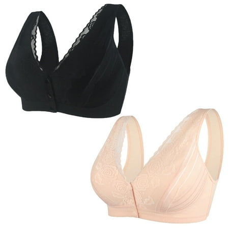 Monfince 5D Shaping Push Up Seamless Front Closure Bra Women Soft Front Lace Bras Women s Seductive Bra 2 Packs