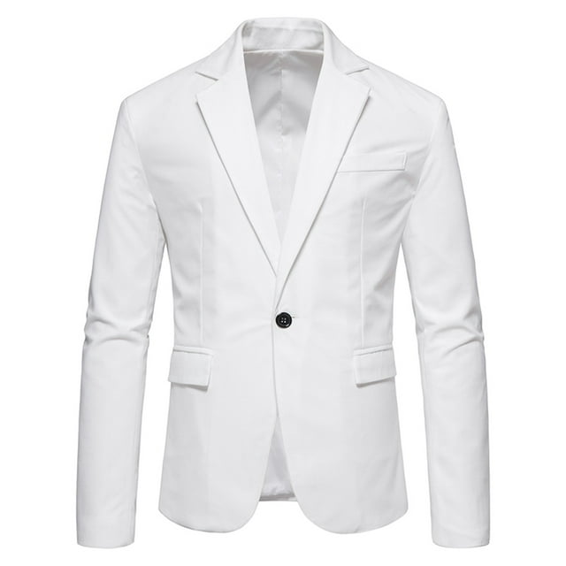 BOBOGOJP Men's Party Dress Suit Two Button Stretch Sports Coats (White,XL)