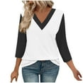 thumbnail image 2 of Womens Tops 2026 Dressy Casual Pleated Long Sleeve Tunics Tops to Wear with Leggings V Neck Work Blouse Black XXL, 2 of 7
