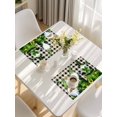 thumbnail image 5 of St. Patrick's Day Placemats Set of 12, Gnomes Gold Coin Shamrock Checkered Plaid Placemats for Dining Table, Place Mats for Kitchen Tabletop, Waterproof Wipeable Dining Table Mats Set, 5 of 9