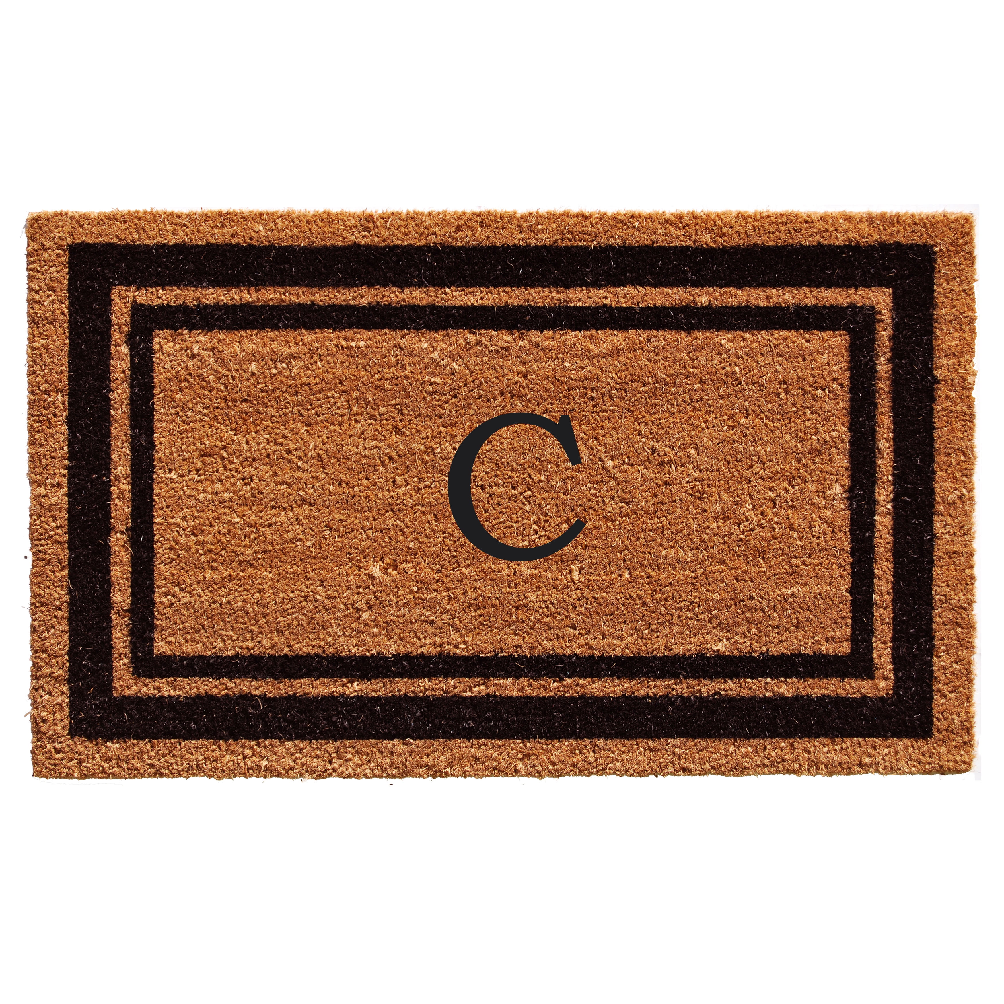 Calloway Mills Black Border 24' x 36' Monogram Outdoor Doormat (Letter C)