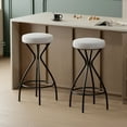 thumbnail image 5 of Tcbosik Bar Stools Set of 2, 29.9" Counter Height Barstool, Upholstered Bar Chair with Metal Legs for Kitchen Island, Dining Room, White Print, 5 of 7