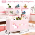 thumbnail image 3 of GRANNY SAYS Kids Extra Large 135L Toy Bins, 300D Oxford Cloth & Metal Toy Chest with Locking Silent Wheels, Pink, 3 of 10