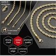 thumbnail image 6 of Chain Necklace for Men, Gold Plated Rope Chain Stainless Steel Necklace for Men and Women Jewelry Gift, Wide 2.5mm 5mm, 6 of 6