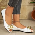 thumbnail image 4 of Women’s Casual Faux Leather Peep-Toe Slingback Flats,Soft Cushioned Insole Loafers,Elastic Slingback Strap,Durable Stitching,Indoor Outdoor Daily Wear,Fashionable Comfortable Summer Shoes White, 4 of 9