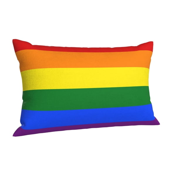 Hidden Zipper Pillowcases Rainbow Pride Flag Lumbar Pillow Case Decorative Pillow Cases Bed Cushion Covers 20"x30"