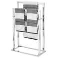 thumbnail image 4 of mDesign Metal Tall 2-Tier Free-standing Bathroom Towel Rack - Chrome, 4 of 6
