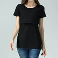 thumbnail image 5 of Fengqque Comfortable and Convenient Women's Nursing Tops Solid Comfortable Short Sleeve T-Shirt Blouse Round Neck Casual Tops, 5 of 6