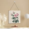 thumbnail image 4 of Rose Wooden Hanging Sign Rustic Farmhouse Wall Art Home Office Decoration Flower Printed Wood Wall Art Sign Indoor Decor for Bedroom Living Room Kitchen Wall Decor 12"x12", 4 of 8