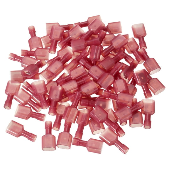 Uxcell 100PCS Female/Male Spade Connector 22-16 AWG Nylon Quick Disconnect Blue