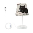 thumbnail image 2 of WOBOGO Vintage Black Kitten Table Lamps Bedroom 3-Speed Dimmable Farm Style with Fabric Shade for Reading and Home Office, 2 of 8