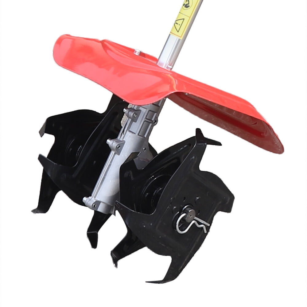 42.7CC Handheld Tiller Cultivator Garden Tilling Machine Gas Powered Engine Weeding Tool for Garden Farm Cutting Grass