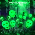 thumbnail image 4 of Wadada Halloween Decorations Outdoor, 6 LED Scary Halloween Decorations, Skull Solar Halloween Lights Outdoor Waterproof, Solar Firefly Halloween Lights for Outside Yard Patio Walkway Garden Decor, 4 of 6