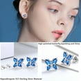 thumbnail image 5 of Blue Butterfly Jewelry Sapphire September Birthstone Jewelry Set Fine Necklace/Earrings Sterling Silver Women Birthday Wedding Mother's Day Gifts, 5 of 10