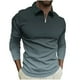 thumbnail image 2 of Blusa y camisa de manga larga con cuello vuelto para hombre, jersey con cremallera, color liso, solapa, blusa de manga larga con cuello vuelto, blusa para hombre, blusa de poliéster, 2 of 5