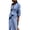 Blue Striped, variant on Womens 2026 Shirt Dress Casual Lapel 3/4 Sleeve Button Down Split Belted Vacation Maxi Dress