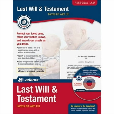 Adams Last Will & Testament Kit Legal Reference - 1 - PC, Intel-based Mac