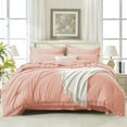 thumbnail image 2 of Andency California King Size Bed in a Bag - 7 Pieces Pink Boho Bedding Comforter Sets for Cal King Bed, Tassel Cozy Fluffy Bed Set with Comforter, Sheets, Pillowcases & Shams, 2 of 8