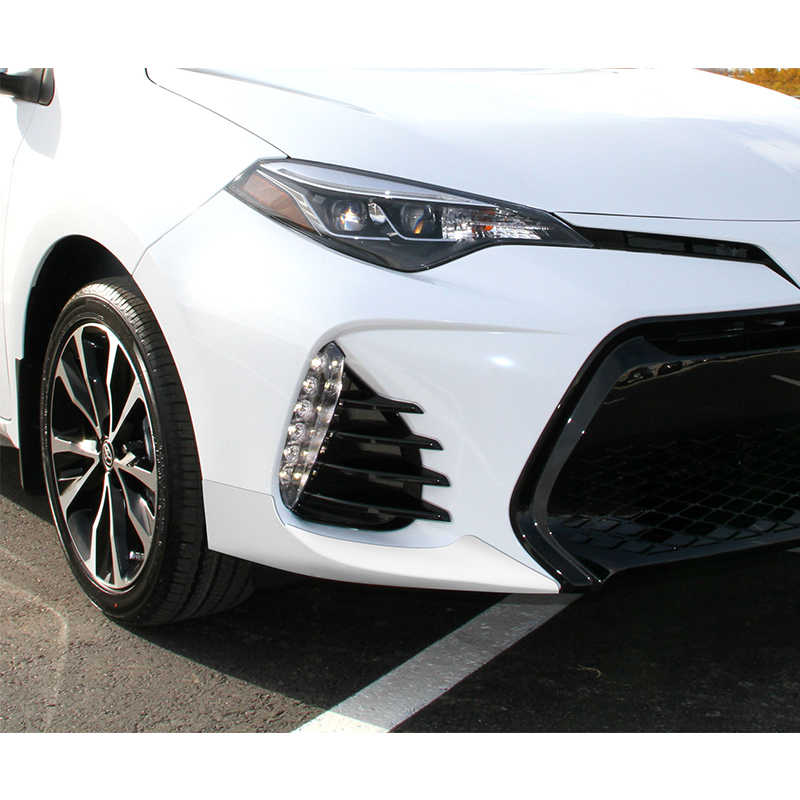 Stay Tuned Performance For 2017-2019 Toyota Corolla SE XSE Painted White Front Bumper Side Aprons Lip