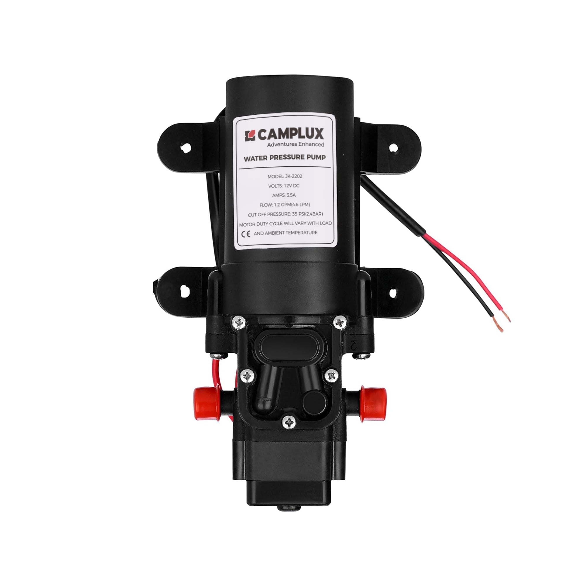 CAMPLUX 12V Water Pressure Diaphragm Pump, Self-Priming Pump JK-2202, 1.2 GPM