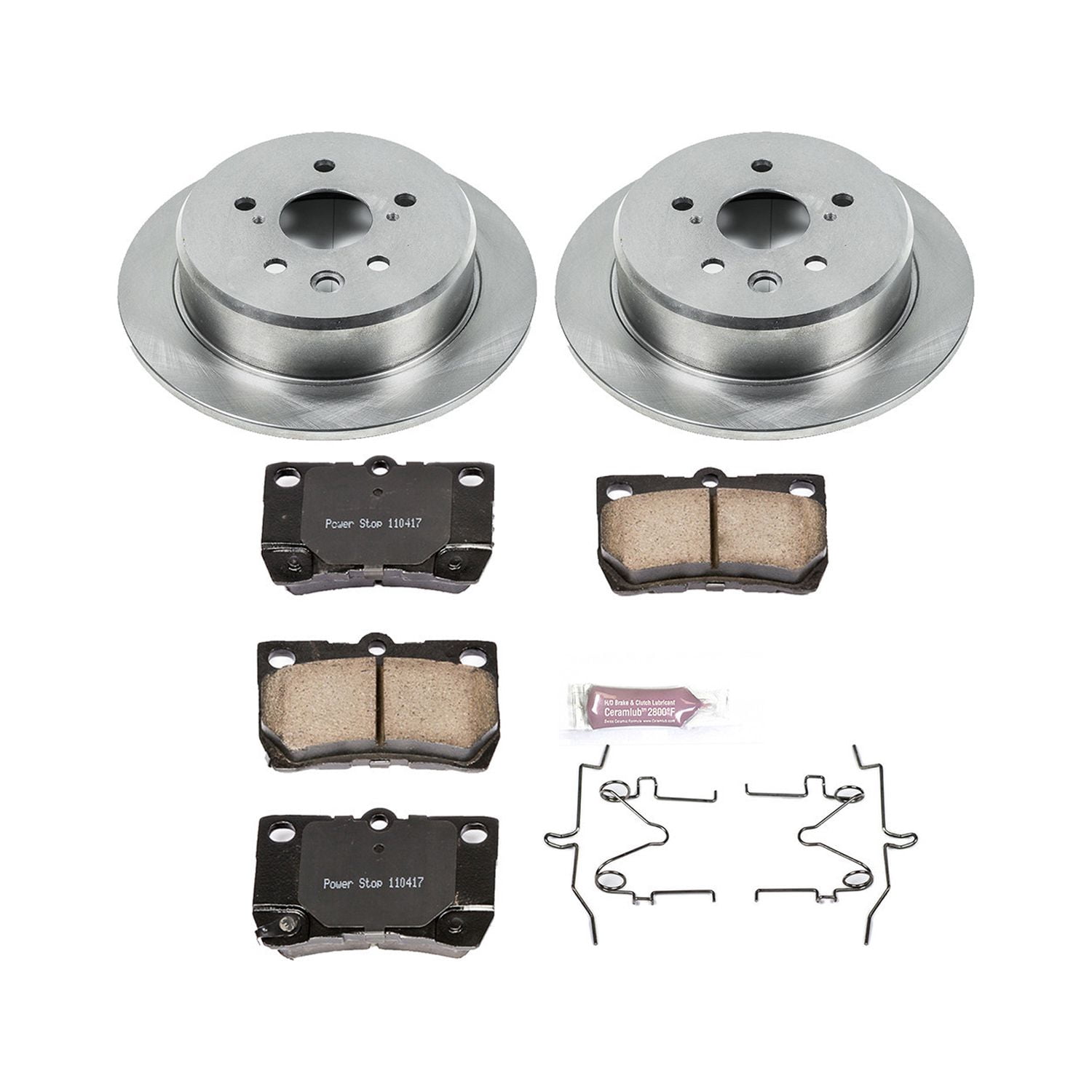 Power Stop Rear Stock Replacement Brake Pad and Rotor Kit KOE195