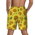 thumbnail image 2 of Lsque Mens Swim Trunks Floral Sunflowers Pattern - Bathing Suit Compression Liner - Beach Swim Shorts Swimwear - (S-3XL) - Stretch Quick Dry -, 2 of 9