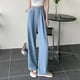 thumbnail image 4 of Pantalones holgados y elegantes de cintura alta para mujer, primavera 2024, nuevos pantalones de pierna ancha para mujer, pantalones de cintura elástica en color liso en la espalda., 4 of 6