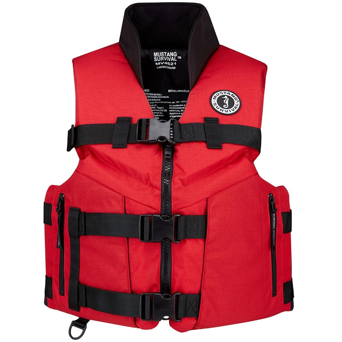 Mustang Survival Accel 100 Fishing Life Jacket Red/Black XXL