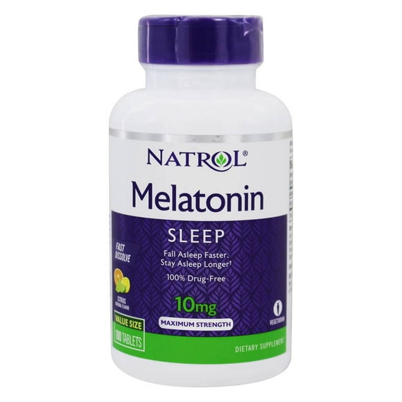 Natrol - Melatonin Sleep Maximum Strength Fast Dissolve Citrus 10 mg. - 100 Tablets