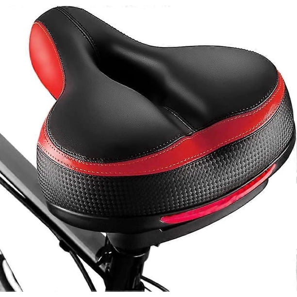 Comfortable bicycle seat, replacement bicycle seat cushion memory foam high density double damping rubber suspension universal suitable for women men