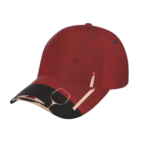 Kdxio Unisex Minimalist Romantic Dinner Pattern Baseball Cap Unisex Washed Classic Adjustable Hat