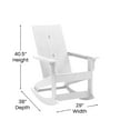 thumbnail image 6 of Merrick Lane 5 Piece Patio Furniture Set Includes White All-Weather UV Treated Adirondack Rocking Chairs and Side Table, 6 of 12