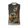 thumbnail image 4 of Yiaed Surreal Weightlifting Snail Print Men's Singlet Vests Summer Running Muscle Tank Tops Gym Undershirt Round Neck Sleeveless for man, 4 of 5