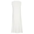 thumbnail image 6 of Meichang Sleeveless Midi Sundresses for Women Solid Crew Neck Buttons Cotton Linen Dresses Casual Loose Long Dresses Swing Summer Work Dresses White S, 6 of 9