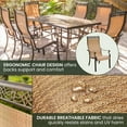 thumbnail image 6 of Hanover Monaco 7-Piece Outdoor Patio Dining Set with Porcelain Tile 68" x 40" Rectangular Dining Table and 6 PVC Sling Dining Chairs with Heavy-Duty Aluminum Frames | MONDN7PC, 6 of 21