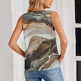 thumbnail image 4 of Nmnitkp Women's Satin V Neck Sleeveless Tank Tops, Watercolor Leaf Print Casual Blouses, Loose Fit Summer Tops for Daily Commute & Office Layering White,M, 4 of 7