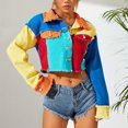 thumbnail image 4 of Nuevo Ropa de invierno para mujer, chaqueta vaquera de manga larga con borde crudo, abrigo, ropa, 4 of 5