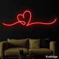 thumbnail image 2 of Craftnamesign Heart Line Art Neon Sign, Heart Wall Decor, Heart Wall Art, 2 of 4